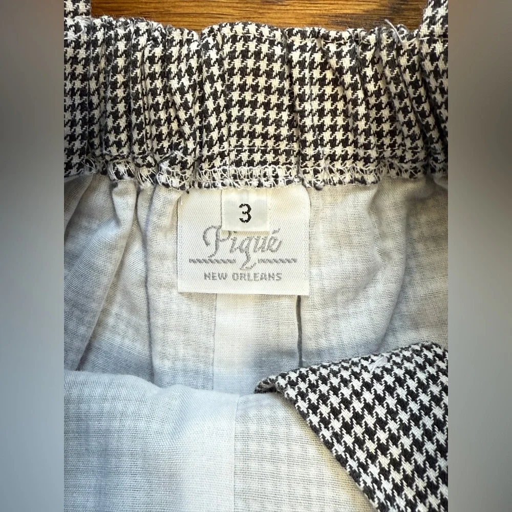 Piqué New Orleans Boys Black and White Houndstooth Checkered Pinafore Size 3